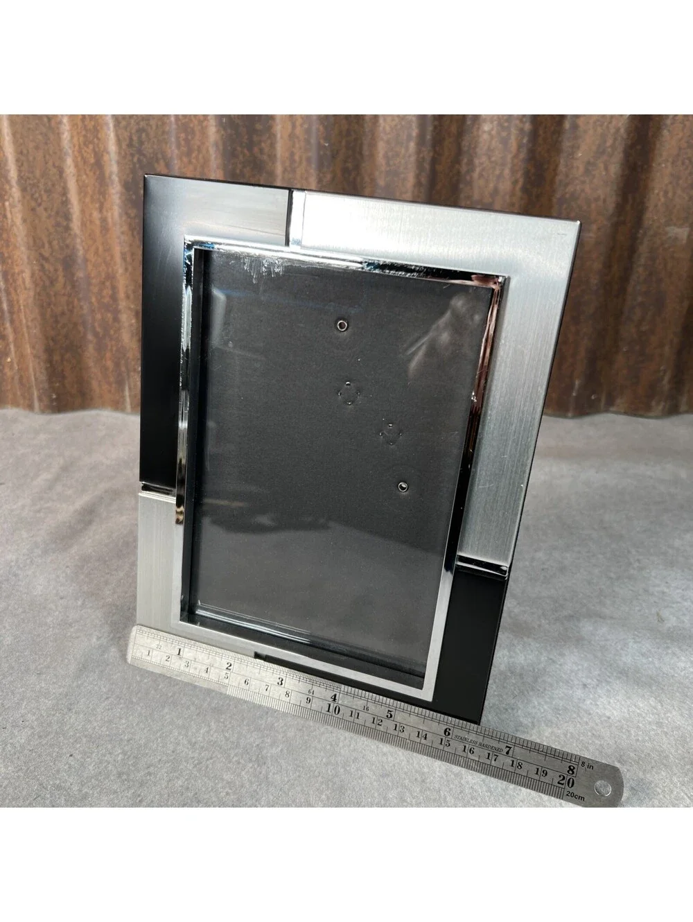 Two Tone Black & Silver Photo Frame  5x7 Photos ‘80s Vibe - 1291-2N